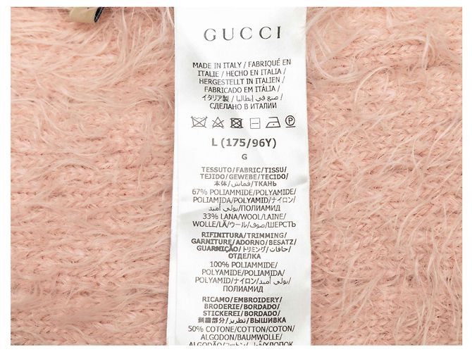 Hellrosa Gucci 2022 Wollmischungs-Cardigan mit Flaum Taille US L - Ansicht 7