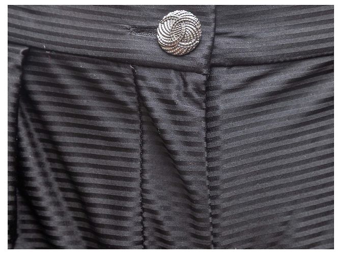 Pantalones Jodhpur de nylon con rayas negras Chanel Talla FR 38 - vista 6