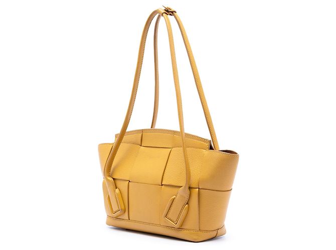 Borsa Bottega Veneta Small Goatskin Maxi Intrecciato Arco Gialla Giallo - vista 2