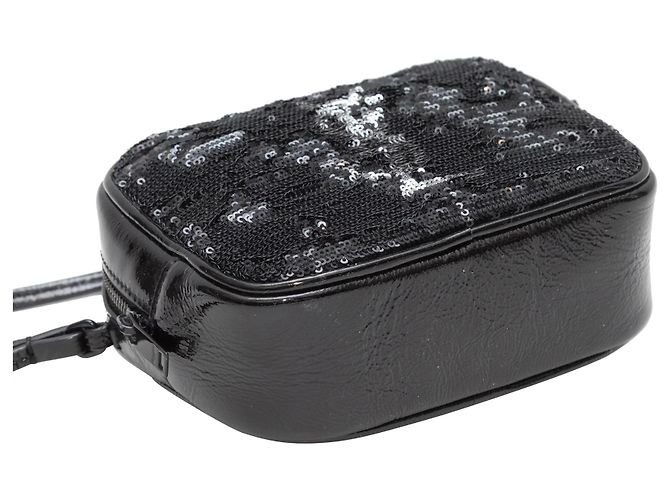 Borsa a tracolla con paillettes Blogger nera Saint Laurent Nero - vista 4