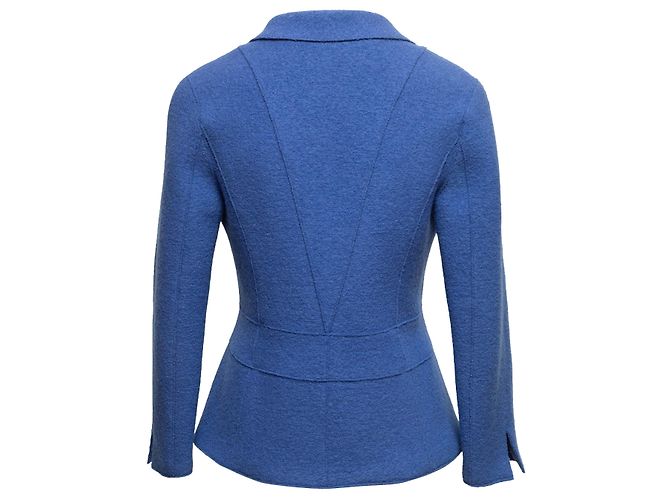 Vintage blauer Chanel Wollblazer Größe FR 40 - Ansicht 3