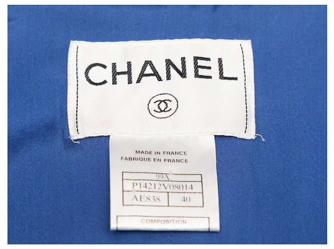 Vintage blauer Chanel Wollblazer Größe FR 40 - Ansicht 4