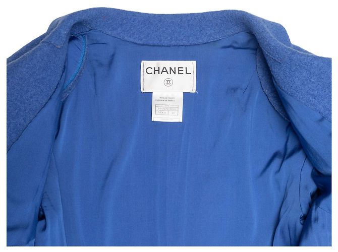 Vintage blauer Chanel Wollblazer Größe FR 40 - Ansicht 6