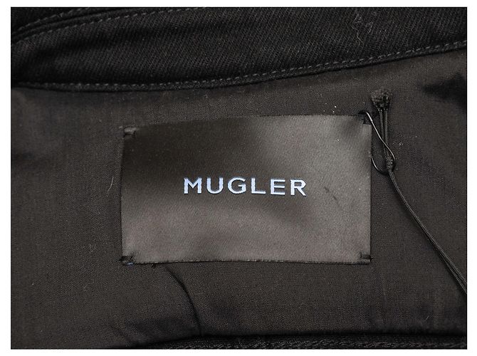 Thierry Mugler Jeansjacke aus Bio-Baumwolle mit Color-Blocking in Hellblau und Schwarz Größe FR 38 - Ansicht 5