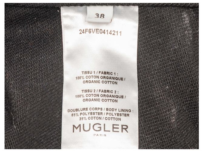 Thierry Mugler Jeansjacke aus Bio-Baumwolle mit Color-Blocking in Hellblau und Schwarz Größe FR 38 - Ansicht 6