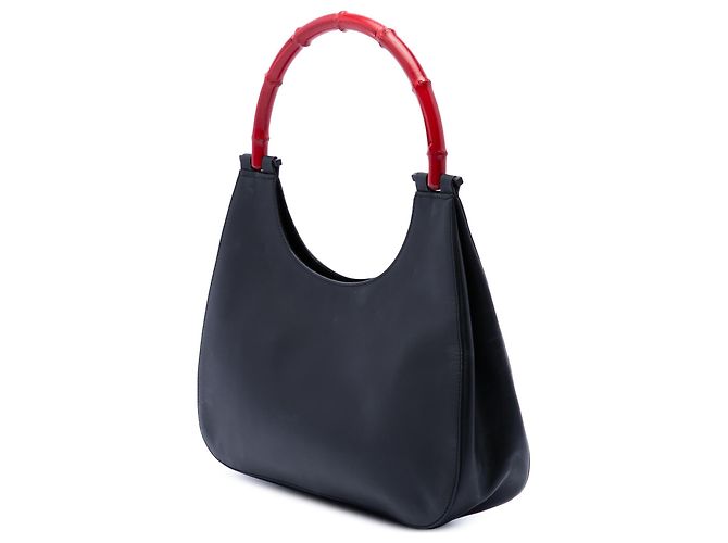 Borsa Gucci in pelle di vitello Bamboo nera Nero - vista 2