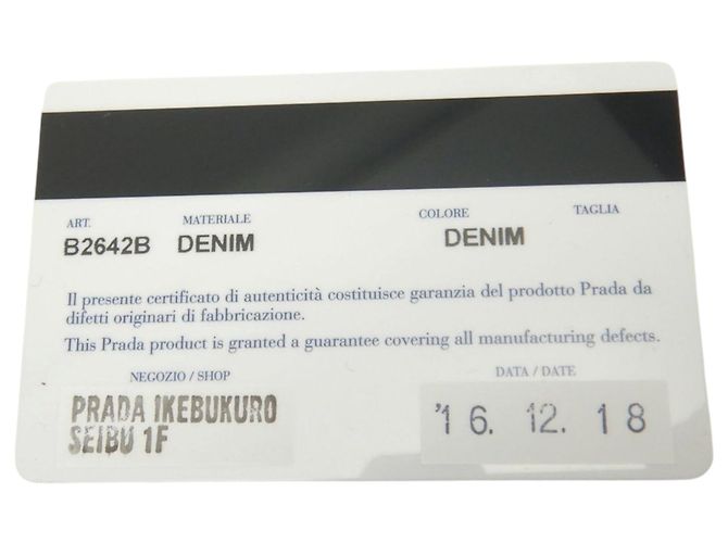 Borsa Prada in denim Canapa blu con logo - vista 19