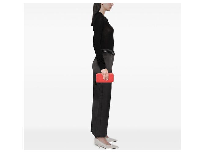 Cartera larga Hermès Epsom Azap roja - vista 7