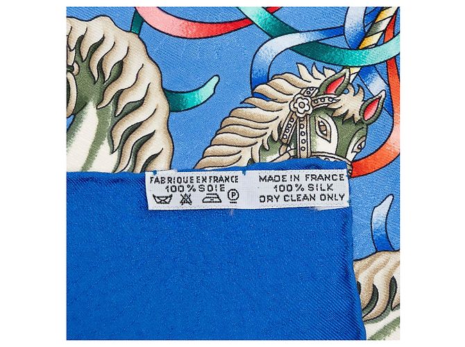Sciarpa in seta Hermès Luna Park Blue 90 - vista 3