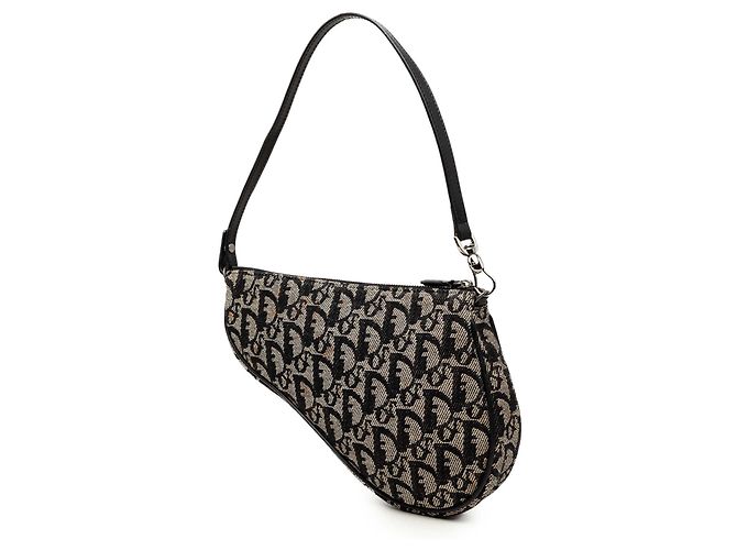 Borsa a tracolla Mini Diorissimo in tela Saddle nera di Dior Nero - vista 2