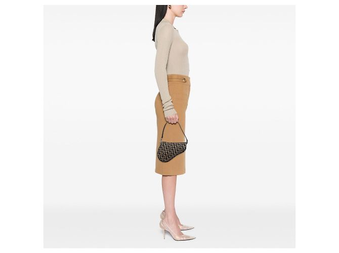 Borsa a tracolla Mini Diorissimo in tela Saddle nera di Dior Nero - vista 6