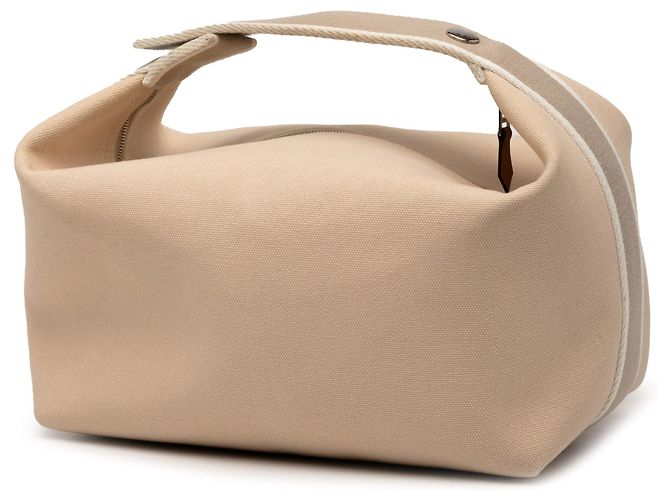 Custodia Bride A Brac in tela Hermès Small Tan Cammello - vista 2
