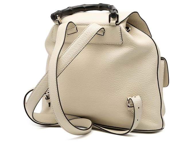 Bamboo Mochila Gucci de cuero blanco con borla de bambú - vista 2