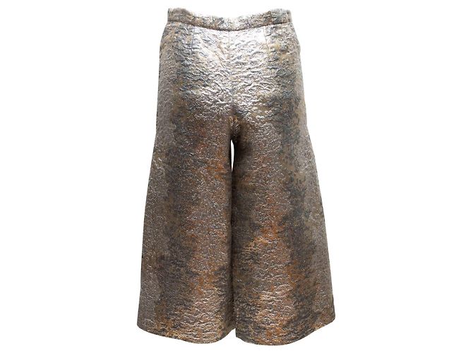 Vintage Silber & Gold Jeanne Lanvin Metallic Jacquard Oberteil & Hose Set Größe US S - Ansicht 6