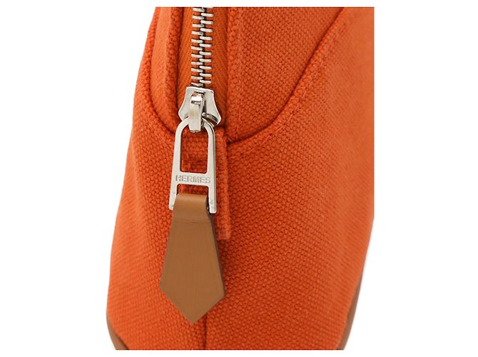 Orange Hermès Mini Canvas Bolide Pouch - Ansicht 4