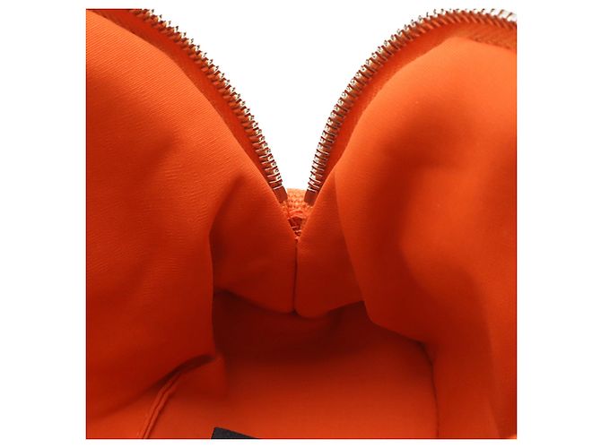 Orange Hermès Mini Canvas Bolide Pouch - Ansicht 6