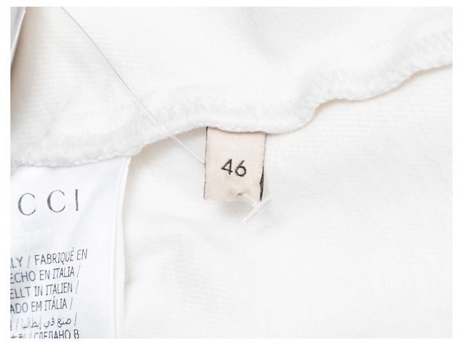 Weißes Gucci Kurzarm-Denim-Kleid Größe IT 46 - Ansicht 6