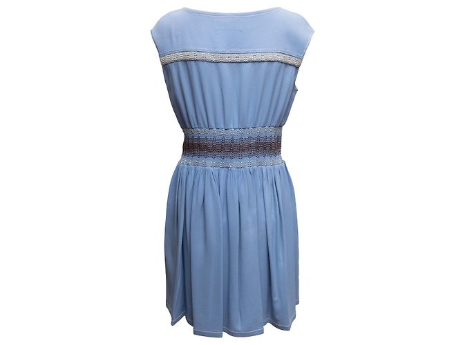 Ärmelloses blaues Prada Mini-Kleid Größe IT 46 - Ansicht 2