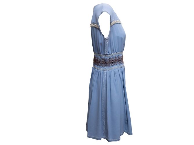Ärmelloses blaues Prada Mini-Kleid Größe IT 46 - Ansicht 3