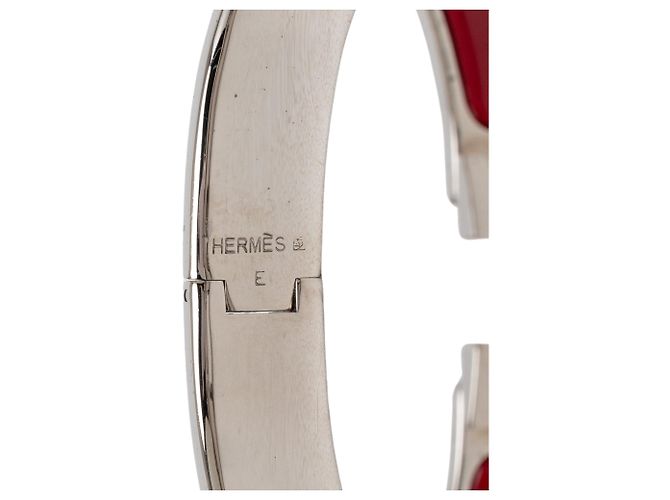 Bracciale Hermès Narrow Enamel Clic H PM Orecchini da Costume Rosso - vista 4