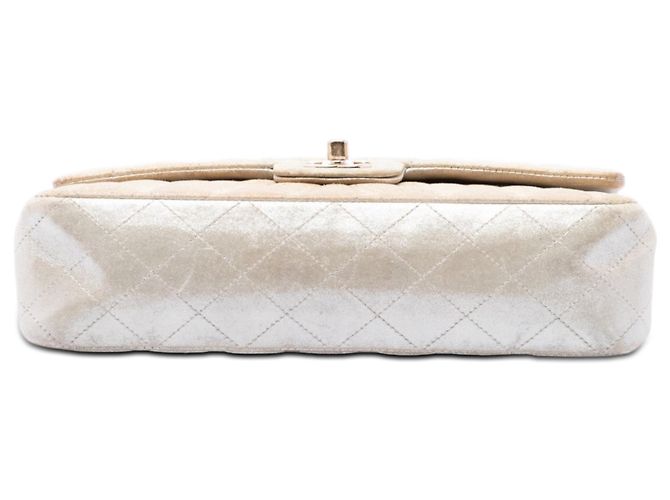Borsa a Spalla Chanel Medium Classic Iridescent Lambskin Double Flap Oro D'oro - vista 3