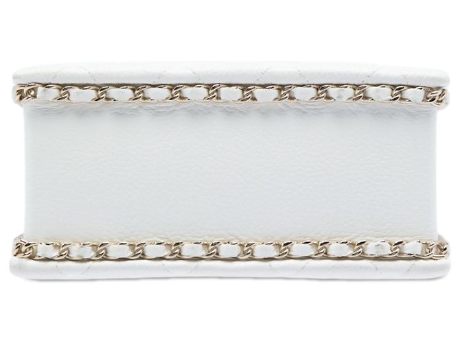 Borsa da sera Chanel Mini Quilted Caviar Cut Out White Tote Satchel Bianco - vista 3