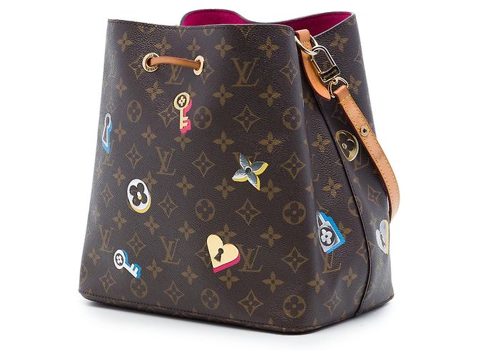 Borsa a secchiello Louis Vuitton Monogram Love Lock Neonoe MM marrone - vista 2