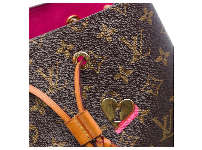 Borsa a secchiello Louis Vuitton Monogram Love Lock Neonoe MM marrone - vista 5