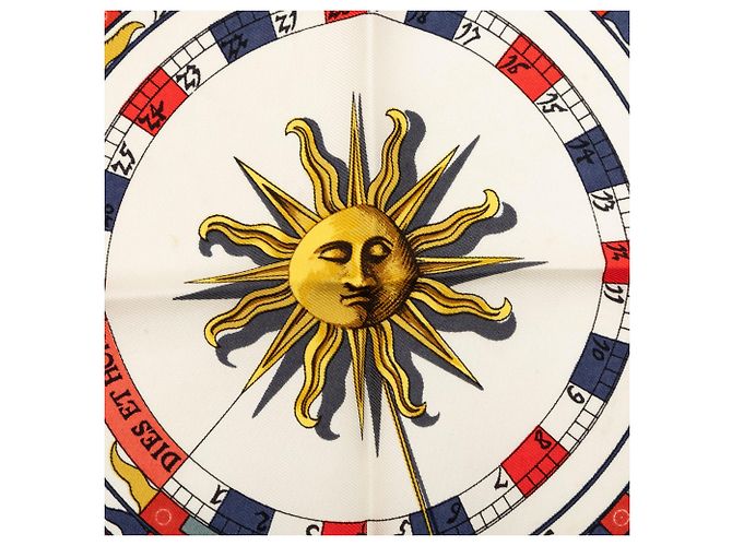 Fazzoletto di seta rosso Hermès Astrologie Dies et Hore - vista 2