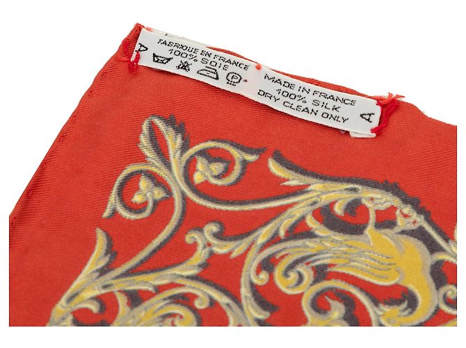 Fazzoletto di seta rosso Hermès Astrologie Dies et Hore - vista 3