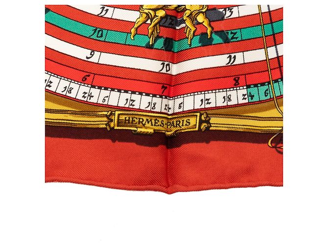 Fazzoletto di seta rosso Hermès Astrologie Dies et Hore - vista 4