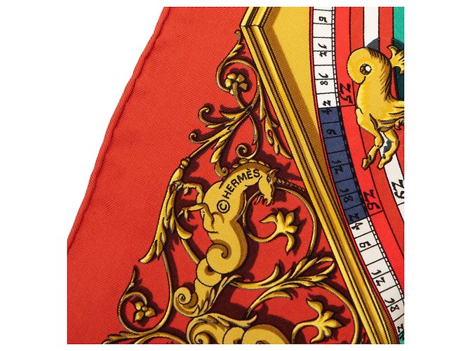 Fazzoletto di seta rosso Hermès Astrologie Dies et Hore - vista 5