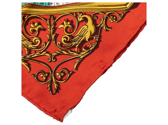 Fazzoletto di seta rosso Hermès Astrologie Dies et Hore - vista 6