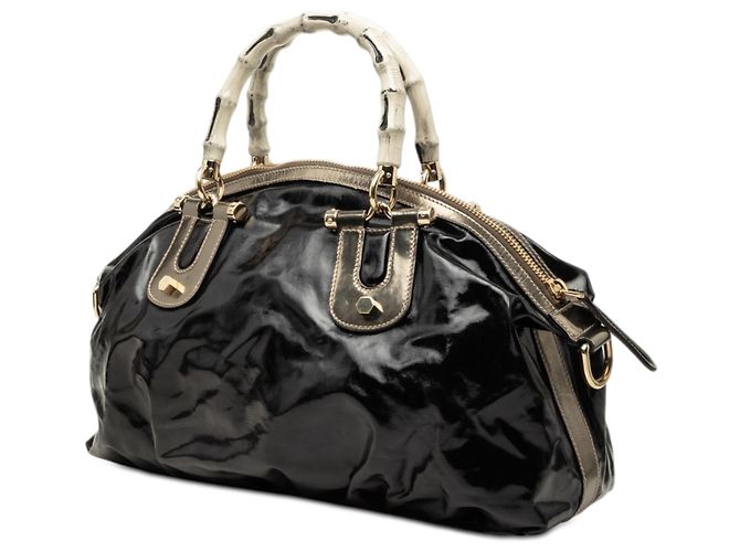 Borsa Gucci Coated Canvas Bamboo Dialux Pop nera Nero - vista 2
