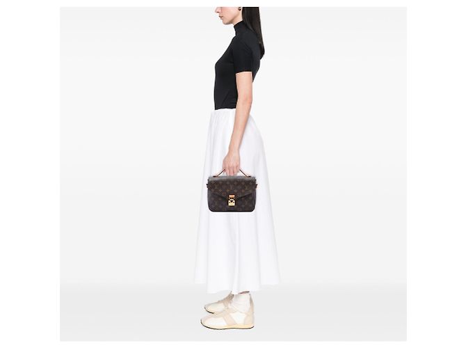 Borsa Louis Vuitton Monogram Pochette Metis marrone - vista 6