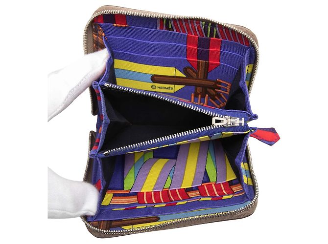 Cartera compacta Hermès Epsom Azap Silk marrón - Carteras pequeñas Castaño - vista 4