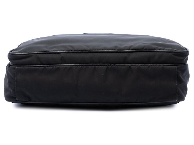 Borsa Tote Convertible Prada Saffiano Trimmed Tessuto Nera Nero - vista 3