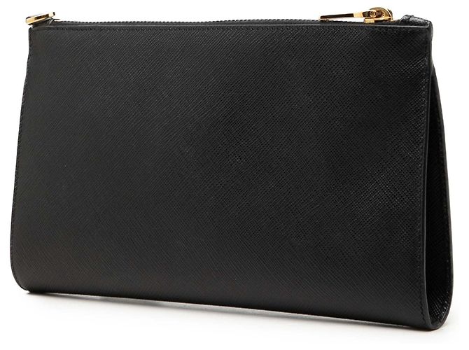 Clutch con fiocco in Saffiano nero Prada - vista 2