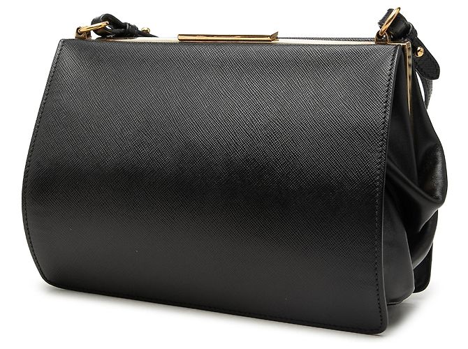 Borsa a tracolla Black Prada Saffiano and City Calf Light Frame Nero - vista 2