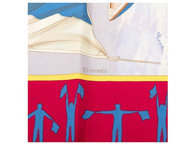Pañuelo de seda Hermès Multi En Course 90 Multicolor - vista 6