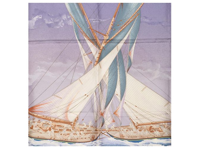 Pañuelo de seda Hermès Multi En Course 90 Multicolor - vista 7