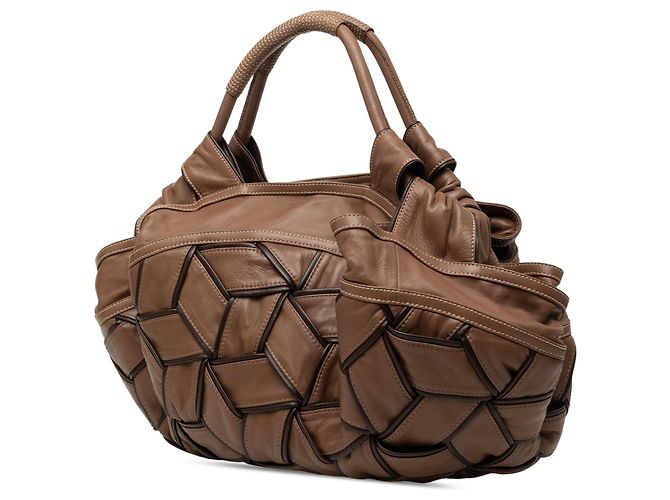 Borsa LOEWE Special Edition Woven Nappa Aire marrone - vista 2