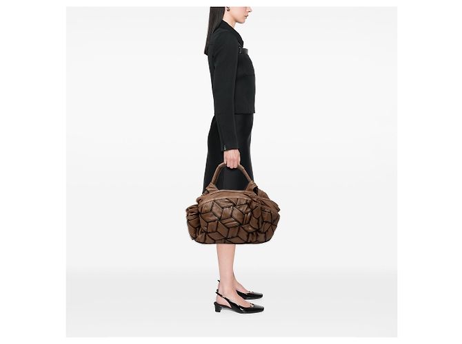 Borsa LOEWE Special Edition Woven Nappa Aire marrone - vista 7