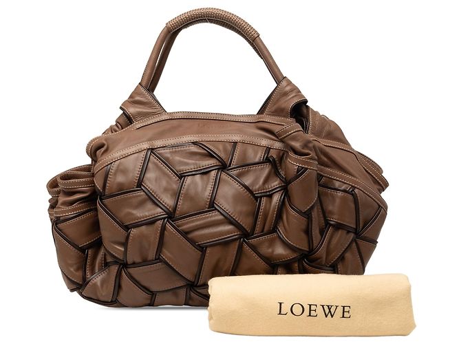 Borsa LOEWE Special Edition Woven Nappa Aire marrone - vista 8