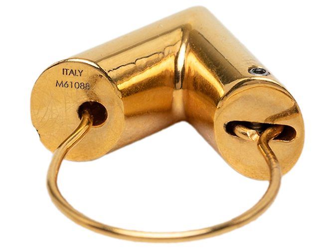 Louis Vuitton Gold Essential V Vergoldete Creolen Golden - Ansicht 4