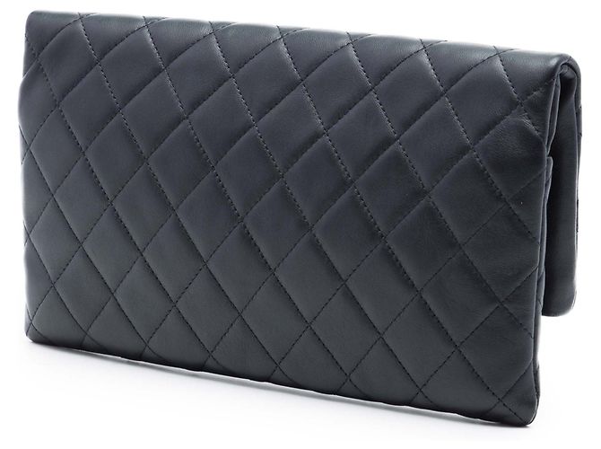 Clutch Chanel Quilted Lambskin CC Beauty nera Nero - vista 2