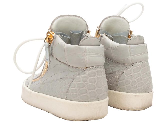 High-Top-Sneaker Giuseppe Zanotti mit Krokoprägung in Grau Größe 37.5 - Ansicht 4
