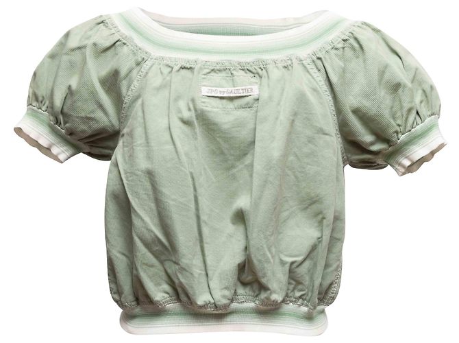 Jean Paul Gaultier Top de mangas abullonadas Mint JPG Jean's Short Talla US 8 - vista 3