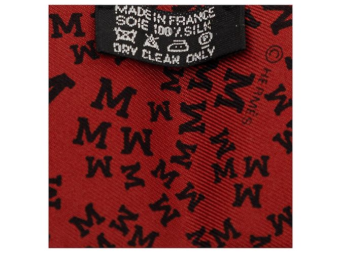 Pañuelo de seda Twilly Hermès rojo con letras dispersas Roja - vista 2