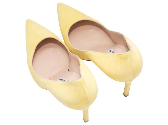 Décolleté a punta in scamosciato giallo chiaro Manolo Blahnik Taglia 39 - vista 3